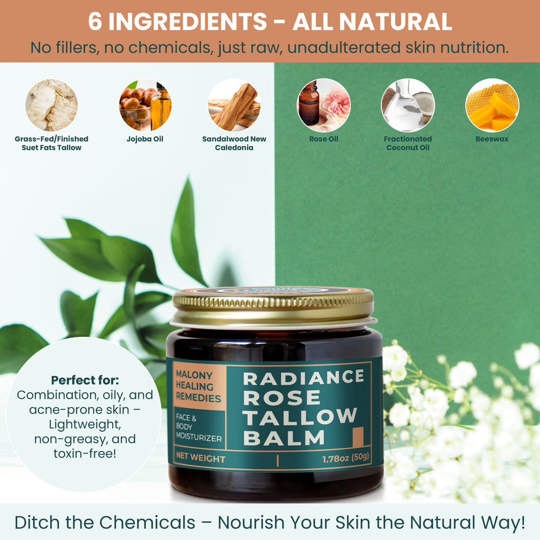 Radiance Rose &amp; Sandalwood Tallow Balm