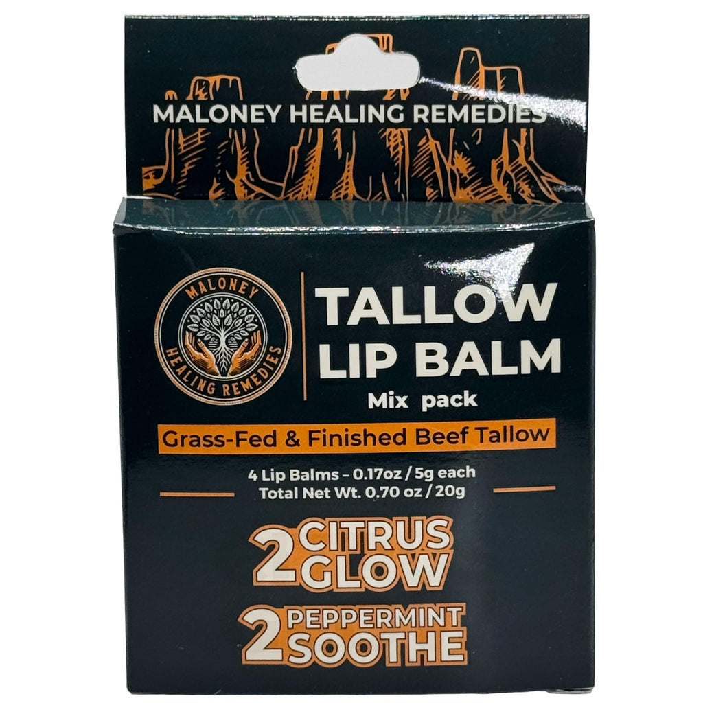Beef Tallow Lip Balm - Organic Lip Care with Beeswax & Essential Oils