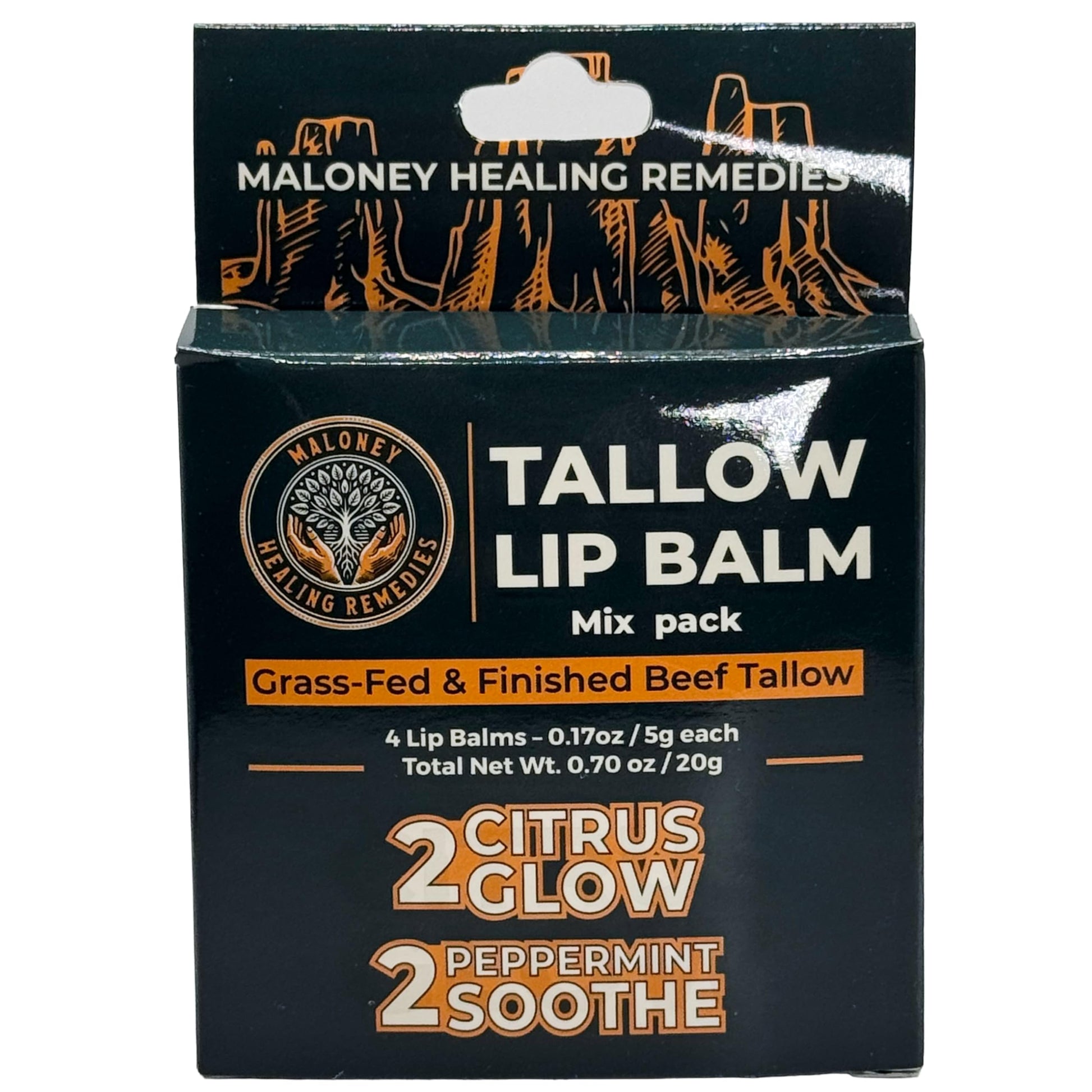 Beef Tallow Lip Balm - Organic Lip Care with Beeswax & Essential Oils