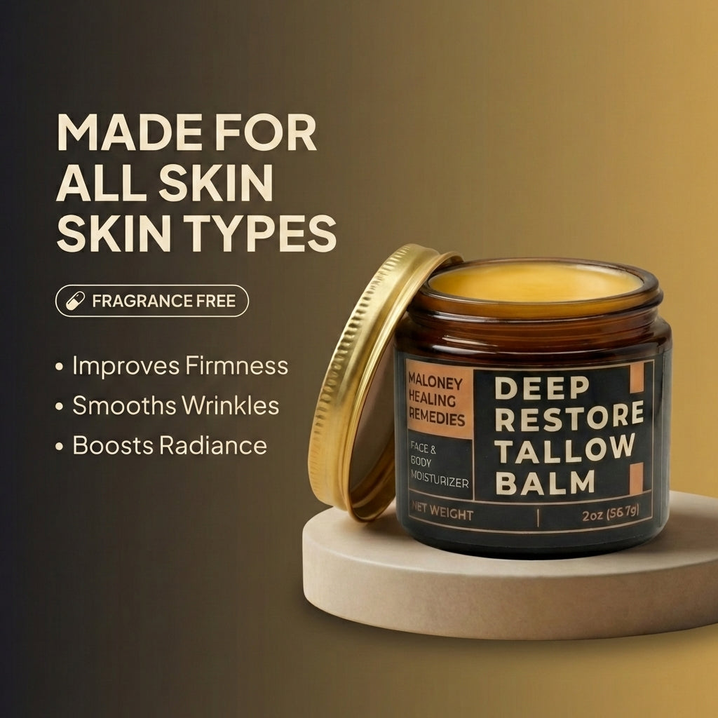 Deep Restore Tallow Balm Moisturizer For Dry, Sensitive Skin, Wrinkles