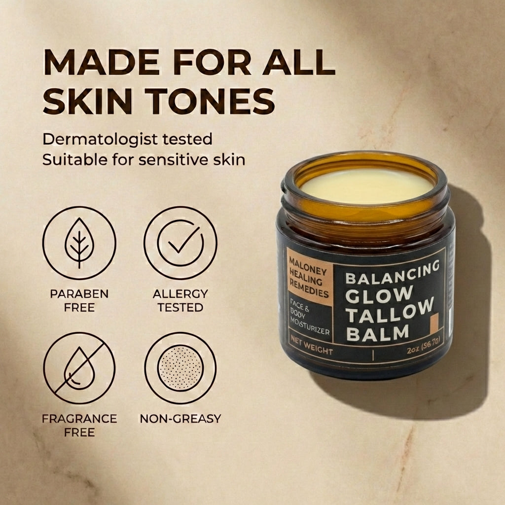 Balancing Glow Tallow Balm | Natural Moisturizer for Oily, Acne-Prone & Combination Skin