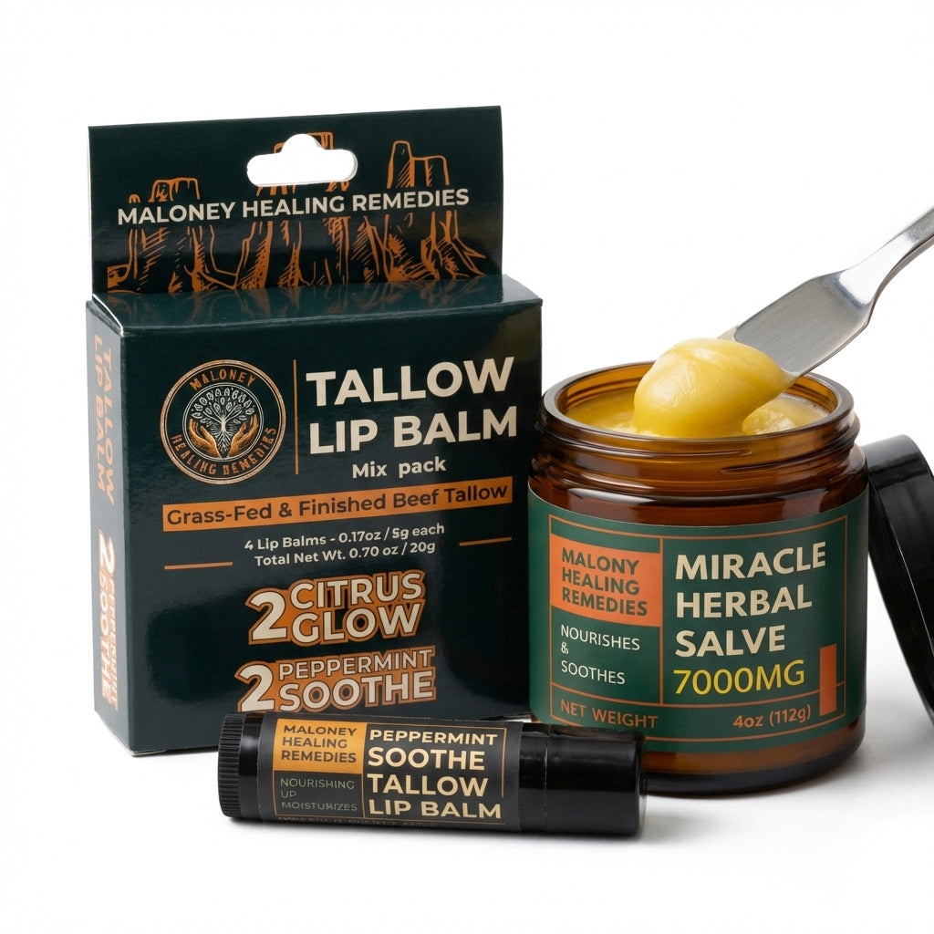Miracle Herbal Salve (7000MG) + Tallow Lip Balm Bundle