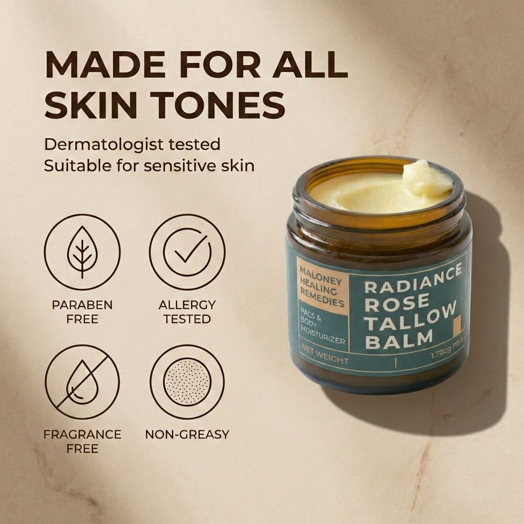 Radiance Rose Tallow Balm for Dry, Sensitive Mature Skin